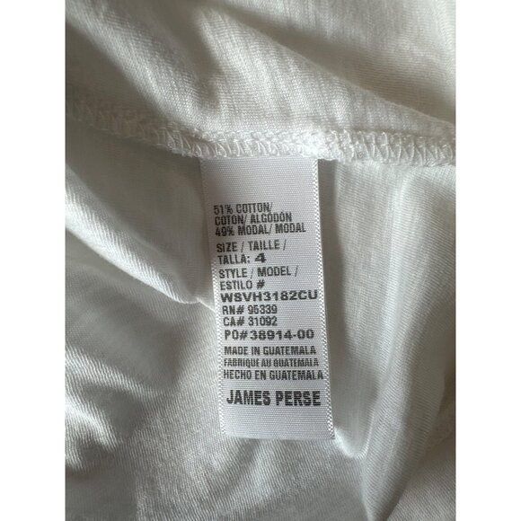 James Perse Women's White Deep V Scoop Neck T-Shirt Size 4 X-Large XL - Picture 5 of 5
